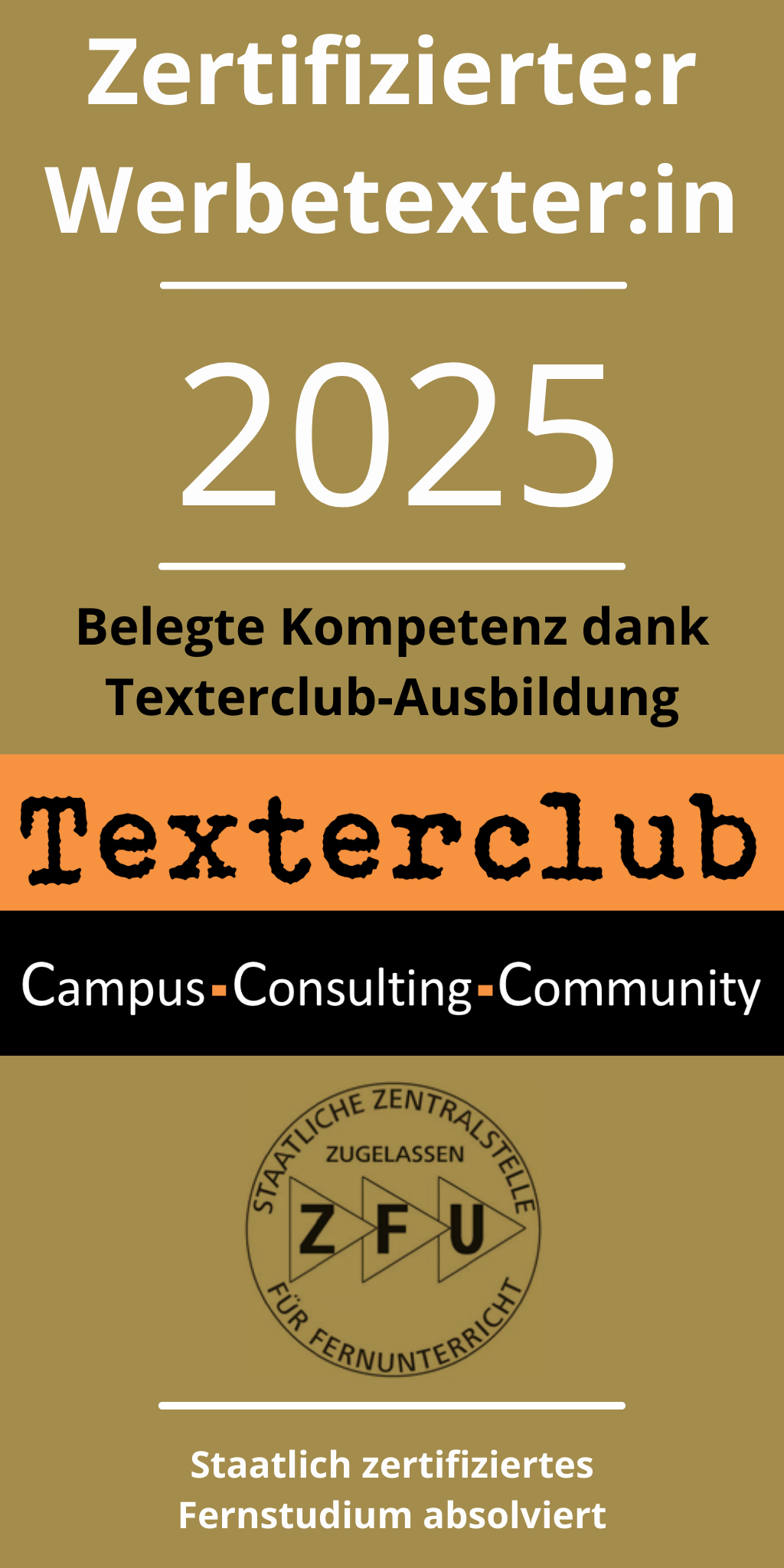 Zertifizierte Werbetexterin 2025